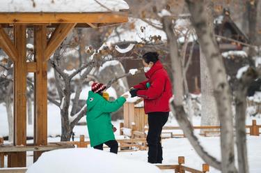 新华全媒+丨乌鲁木齐：户外雪趣